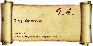 Iby Aranka névjegykártya